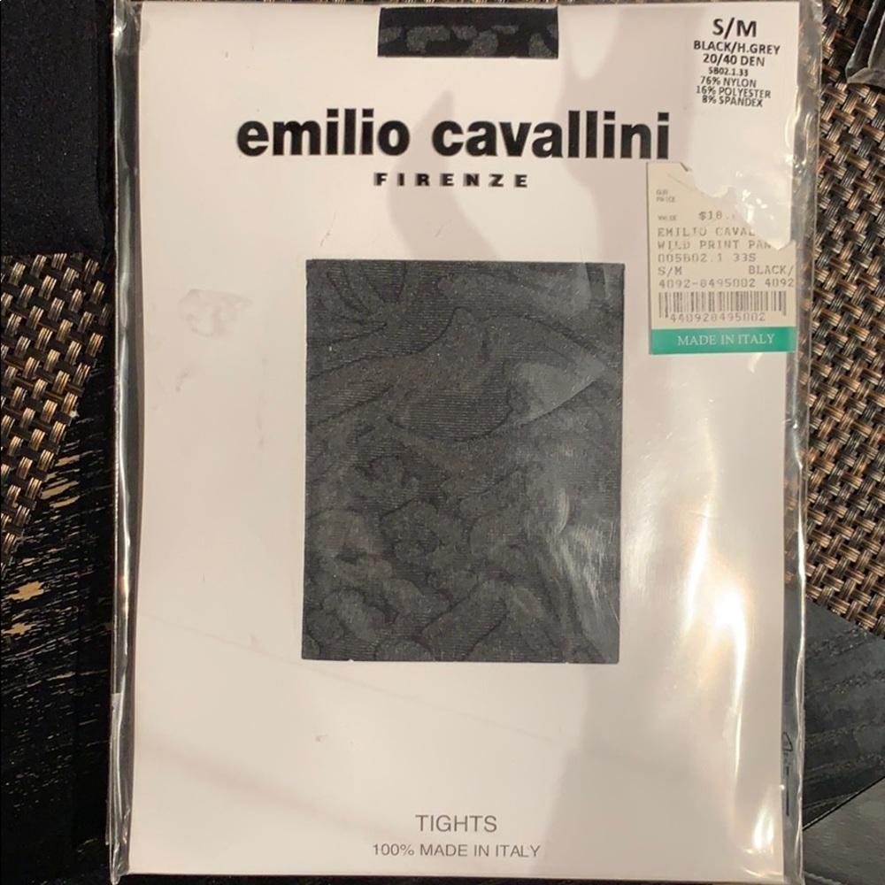 Emilio Cavallini Black / Grey Print Tights